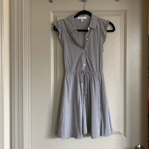 BCBG Gray and White Dress